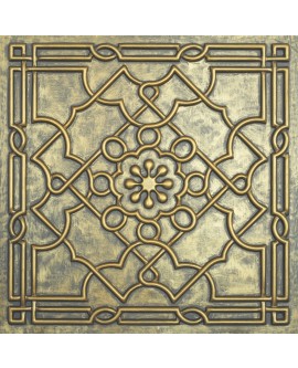 Embellished tin tile, Drop in ceiling panels, Ancient gold color PL09 pack of 10pcs