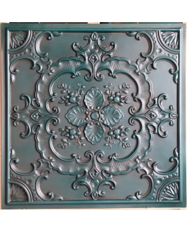 Faux Tin ceiling tiles antique cyan color PL19 pack of 10pcs