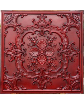 Faux Tin ceiling tiles antique red color PL19 pack of 10pcs