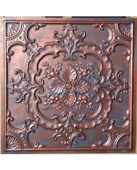 Faux Tin ceiling tiles Rustic copper color PL19 pack of 10pcs