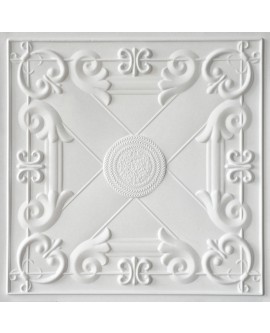Faux Tin ceiling tiles white matte color PL22 pack of 10pcs