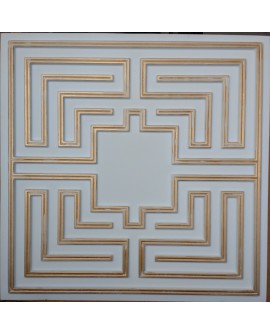 Faux Tin ceiling tiles white gold color PL25 pack of 10pcs