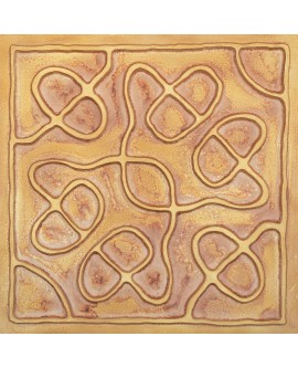 Artistic 3D ceiling tile, Interior wall paneling, Vintage brown gold color PL28 pack of 10pcs