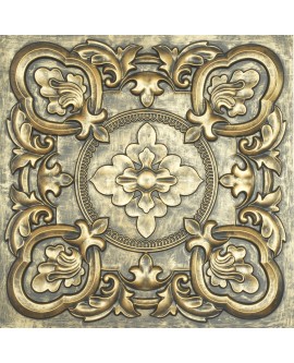 Faux metal ceiling, 3D embossed wall panels, Ancient gold color PL30 pack of 10pcs