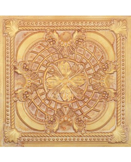 Faux tin ceiling tile, Interior roof panels, Vintage brown gold color PL31 pack of 10pcs