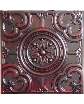 Faux Tin ceiling tiles aged red wood color PL50 pack of 10pcs