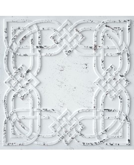 Faux Ceiling Tile, Embossed wall panels, distress crack white black color PL61 pack of 10pcs