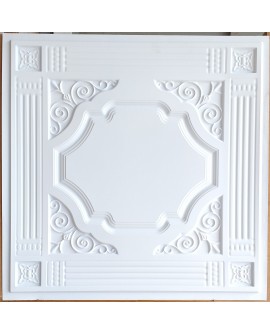 Drop in Ceiling tiles Faux Tin white matt color PL65 pack of 10pcs
