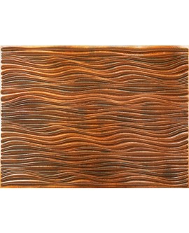 Vintage ceiling tile, Embossed wall panels, Archaic copper color PLB-WAVE pack of 10pcs