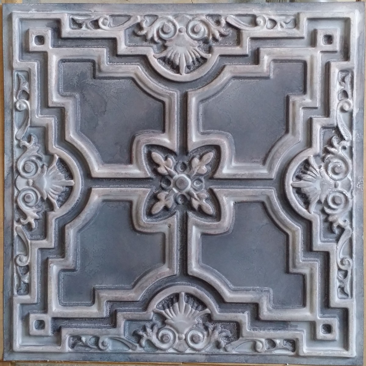 Tin Ceiling Tiles Artistic Old Wood Gray Color Cafe Club Wall