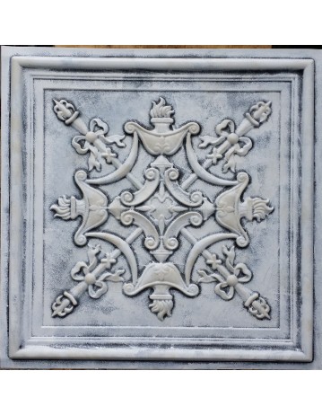 Faux Tin ceiling tile 3D relief weathered black white PL07 pack of 10pcs
