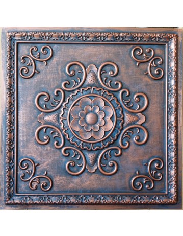 Tin ceiling tile 3D relief Aged red copper faux finishes PL08 pack of 10pcs