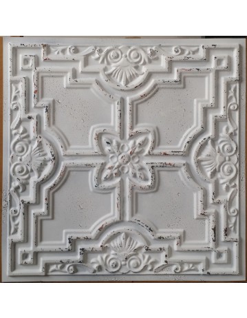 False Tin ceiling tiles distressed crack white copper color PL16 pack of 10pcs