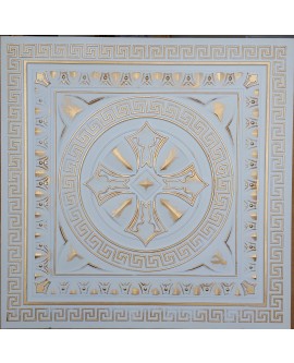 Faux Tin ceiling tiles white gold color PL01 pack of 10pcs