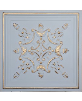 Faux Tin ceiling tiles white gold color PL07 pack of 10pcs