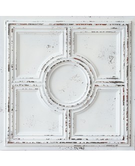glue up ceiling tiles, Vintage wall panels, distress crack white black color PL37 pack of 10pcs