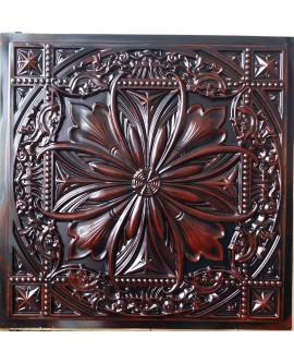 Tin ceiling tile 3D relief Aged redwood faux finishes PL10 pack of 10pcs