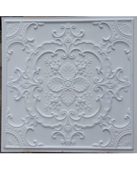 Faux Tin ceiling tiles white matt color PL19 pack of 10pcs