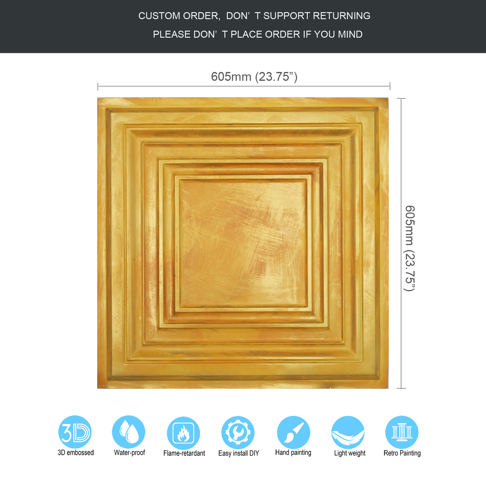 Golden ceiling tiles