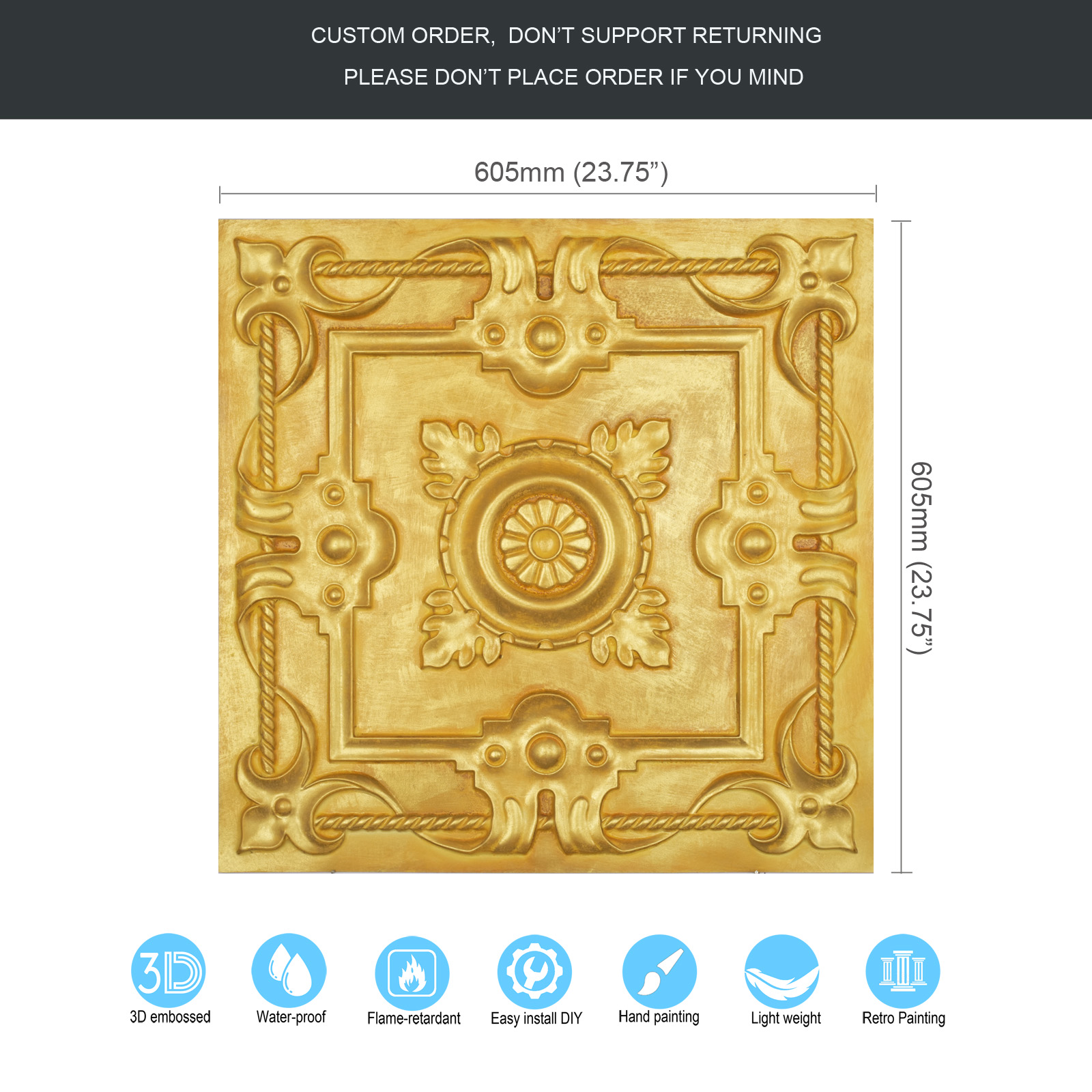 Golden ceiling tiles