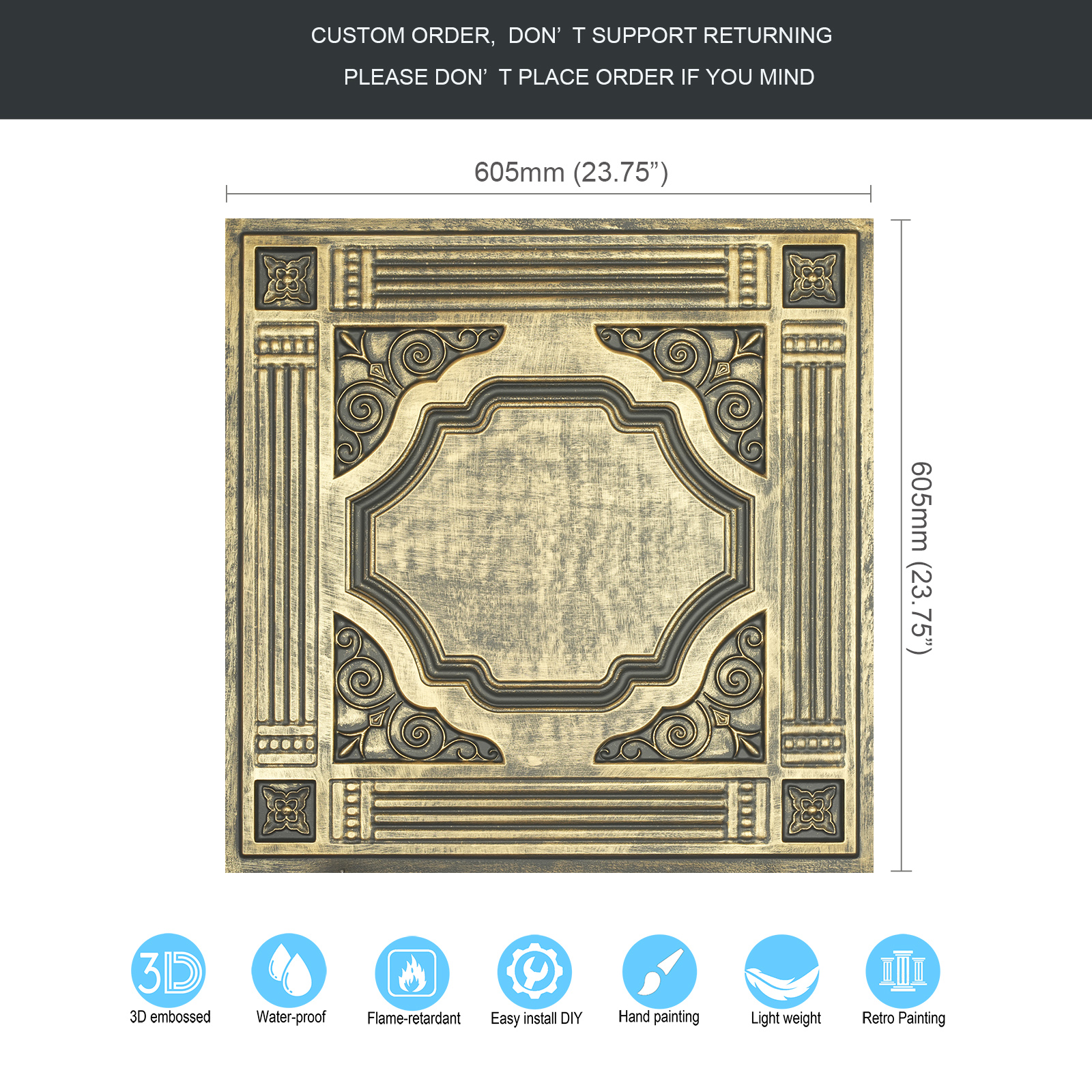 Ancient gold ceiling tiles