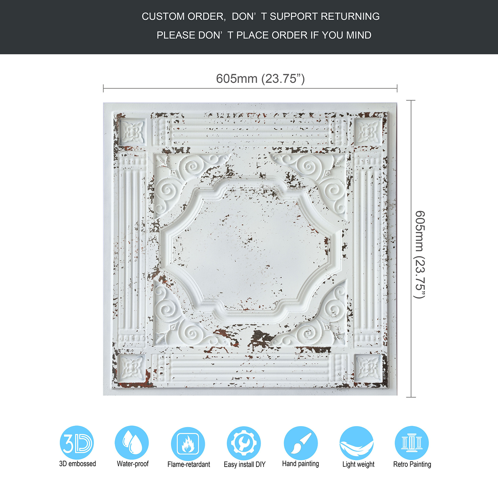 Distress crack white black