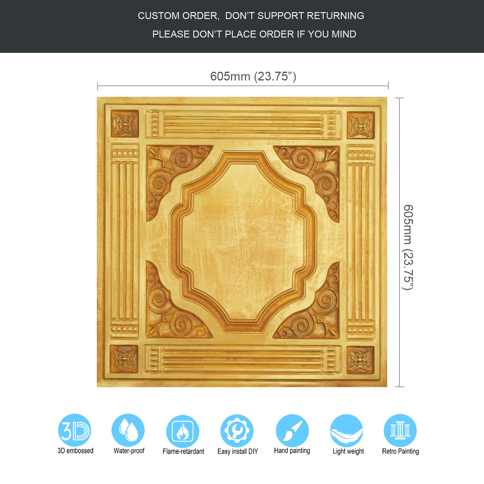 Golden ceiling tiles