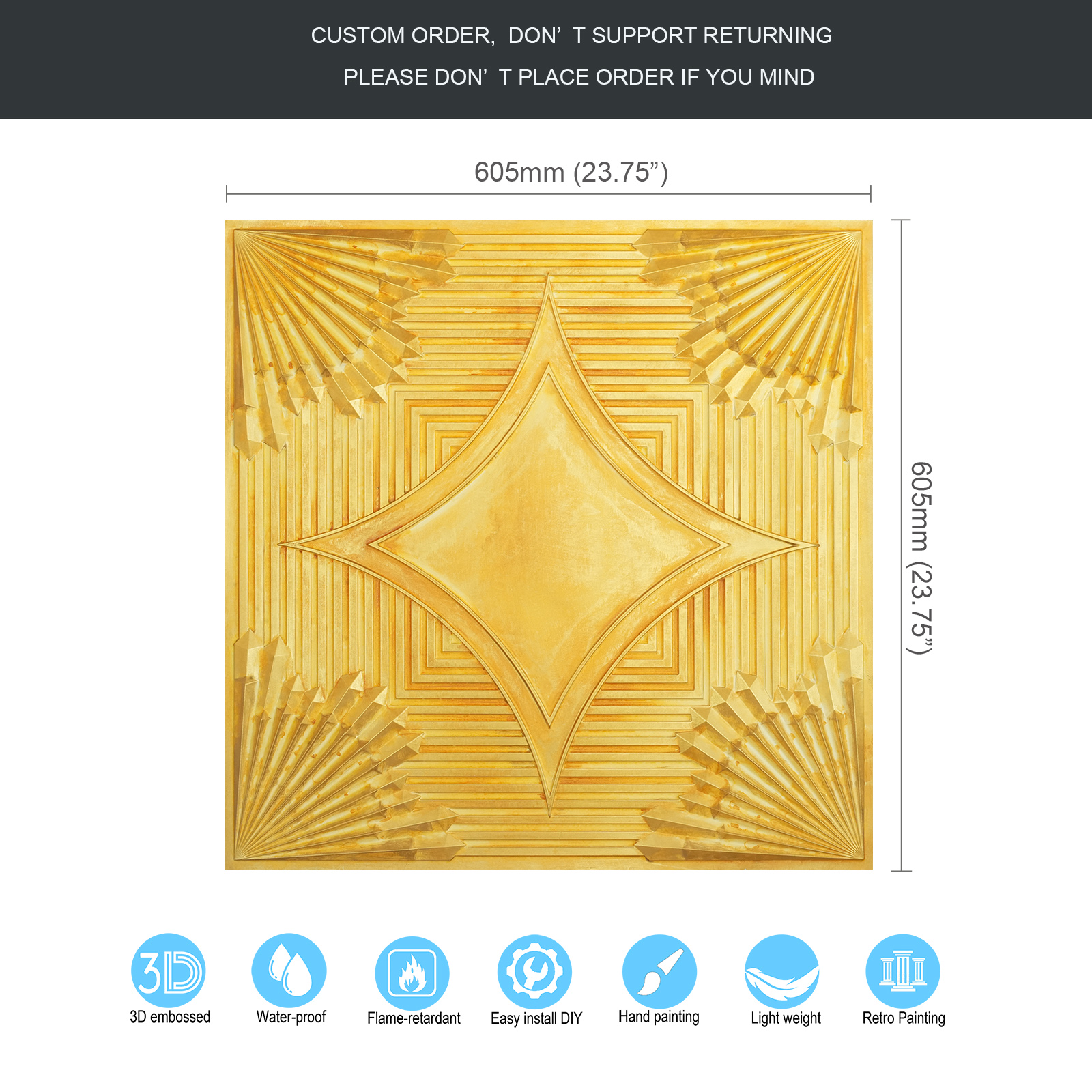Golden ceiling tiles